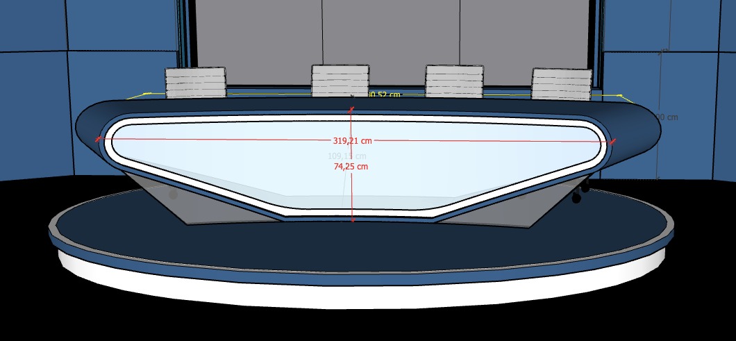 mesa mostrador concurso plato tv varios sobres 1u